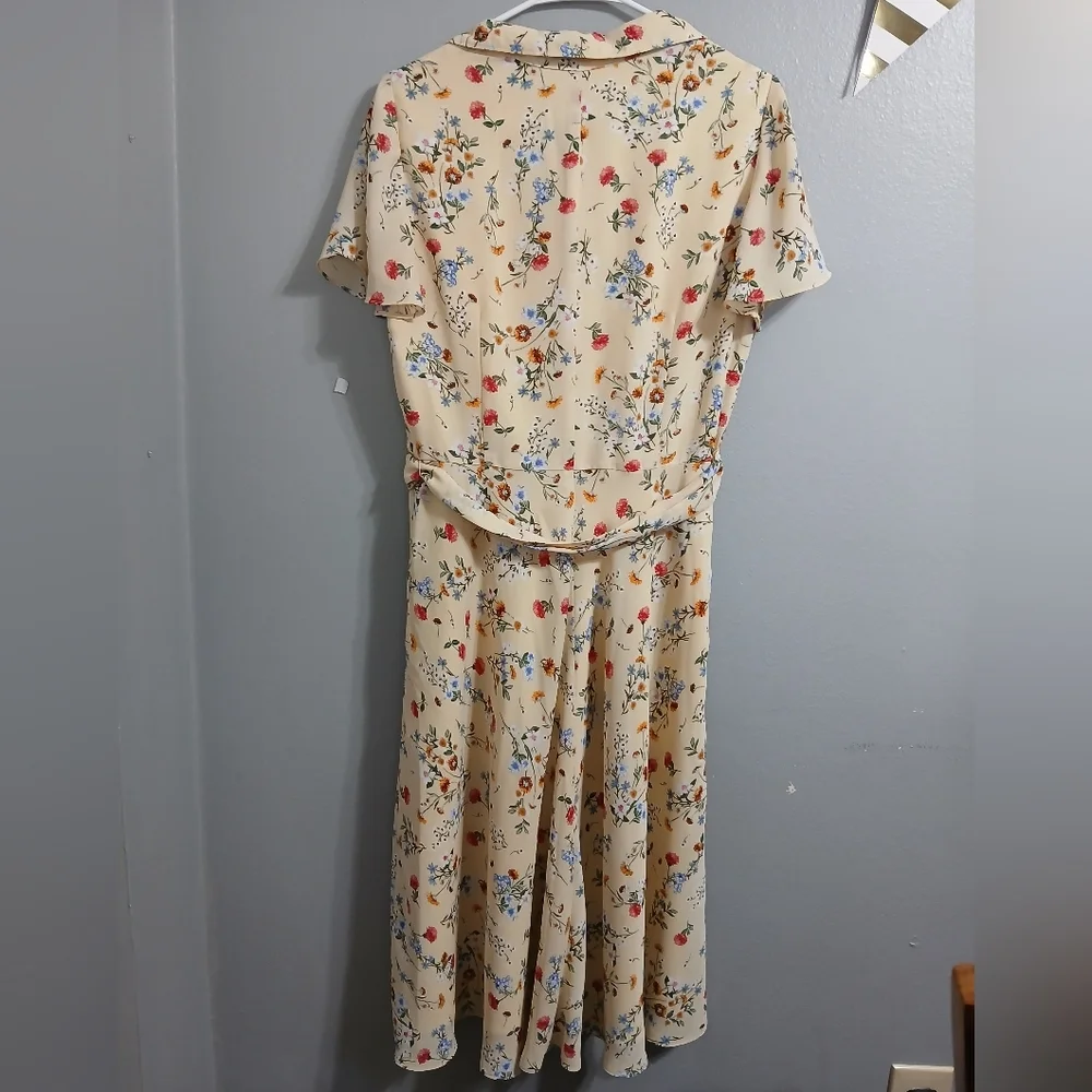 Tahari ASL Cream Midi Dress‎ Sophisticated and Versatile - Picture 8 of 13